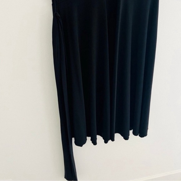 Vintage 90s ICE Black Midi Dress 14 - Picture 3 of 4